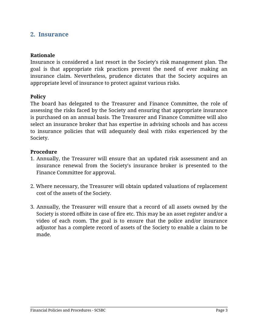Financial Policy & Procedure Template
